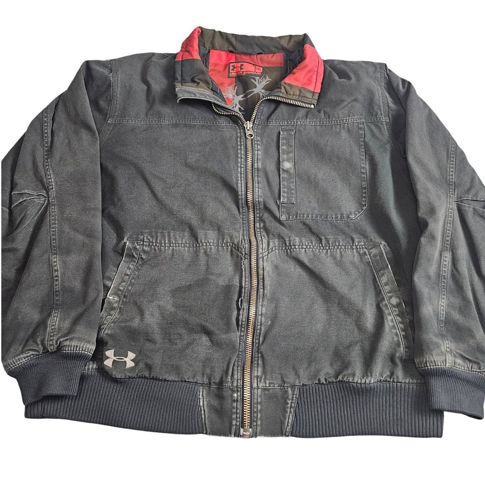 Under Armour Workwear Jacket Mens 2XL Black Lined Grunge Patina Workwear Utility